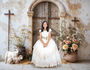 A pretty girl, the first communion photo
